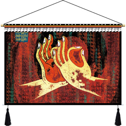 Skorter | Custom Tibetan fabric woven Tibet hanging cloth homestay decoration hotel restaurant living room bedroom headboard fabric painting weave