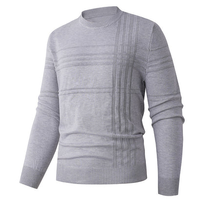 Men's sweater with textured pattern and round neckline Skorter