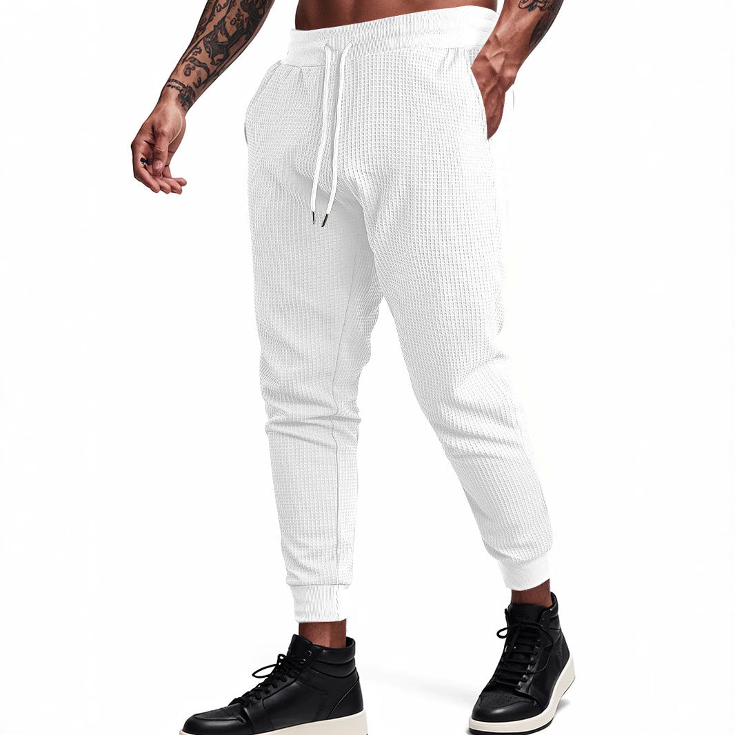 Men's Sporty Waffle Structure Jogging Pants Skorter