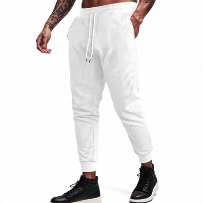 Men's Sporty Waffle Structure Jogging Pants Skorter