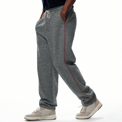 Men's sporty leisure pants with side contrast seams and drawstring Skorter
