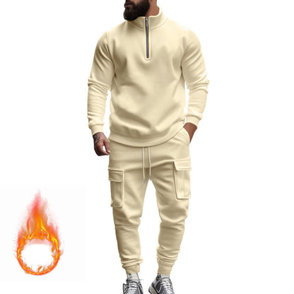 Men's sporty tracksuit with higher collar and practical pockets Skorter