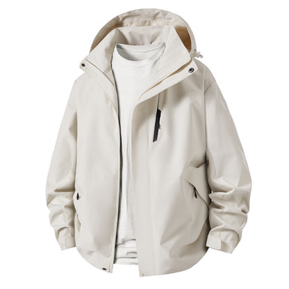 Men's technical transition jacket with adjustable hood rim Skorter