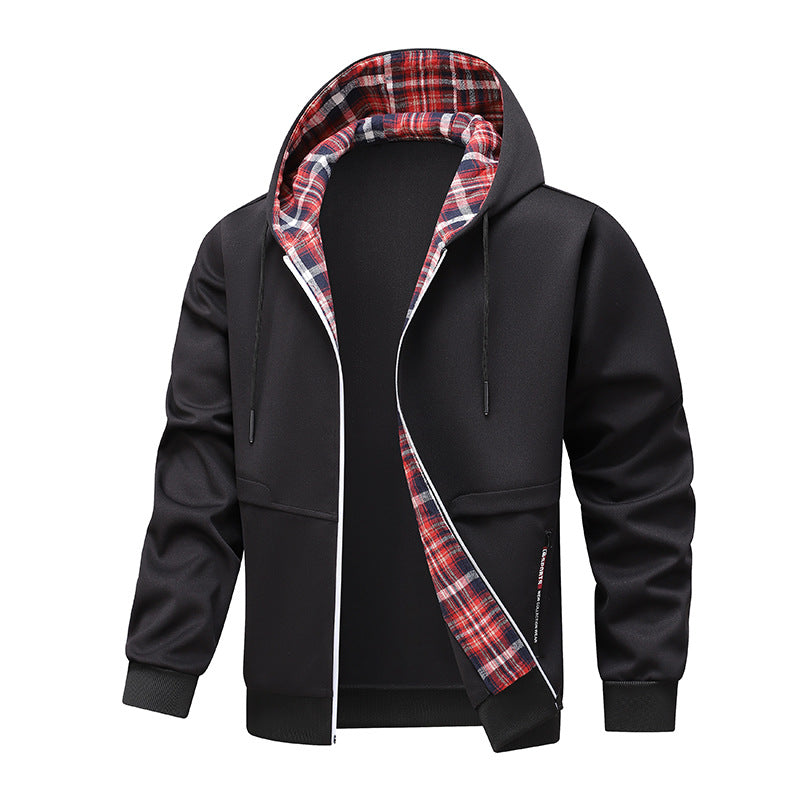 Men's sporty hybrid jacket with internal check pattern Skorter