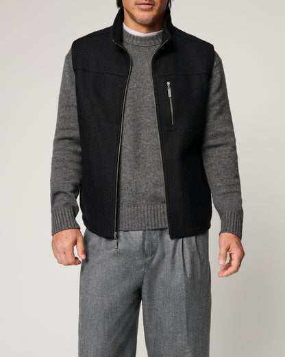 Men's warm vest made of high-quality pure wool with button closures Skorter