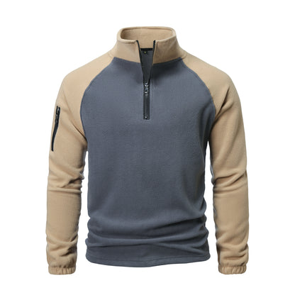 Men's fleece pullover with half zip and practical pocket design Skorter