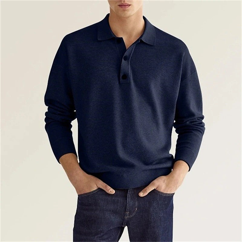 Men's sweater with modern polo collar and comfortable fit Skorter