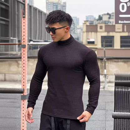 Men's elegant long-sleeve shirt with fashionable ribbed texture Skorter