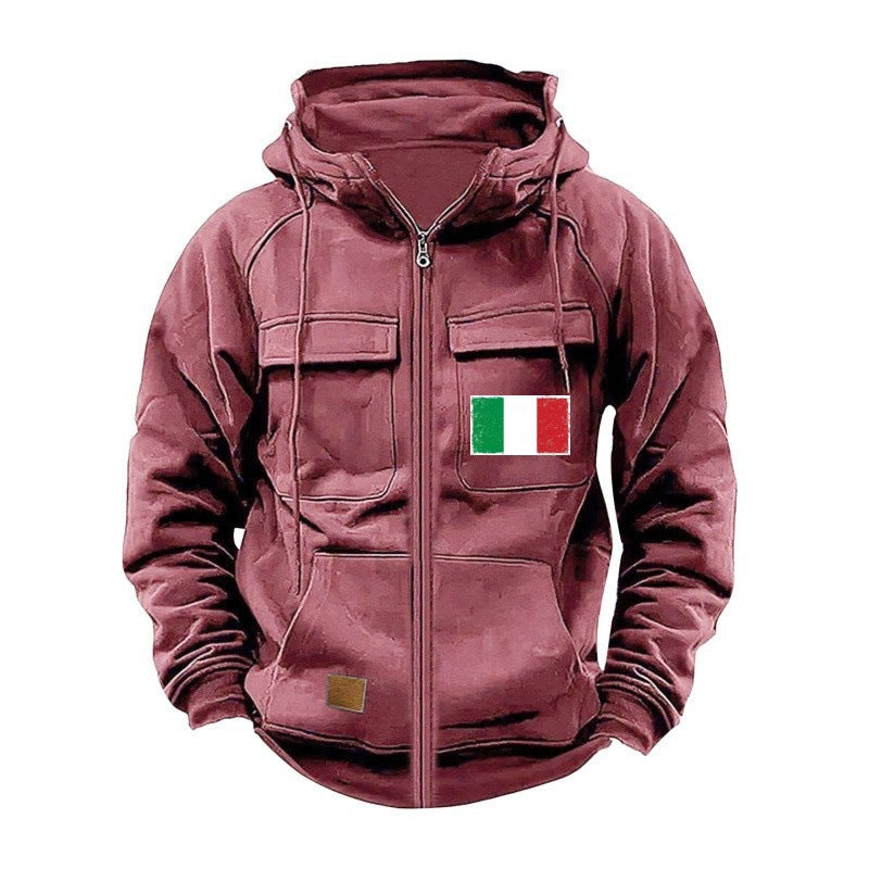 Men's stylish hoodie jacket with practical pockets and adjustable collar Skorter