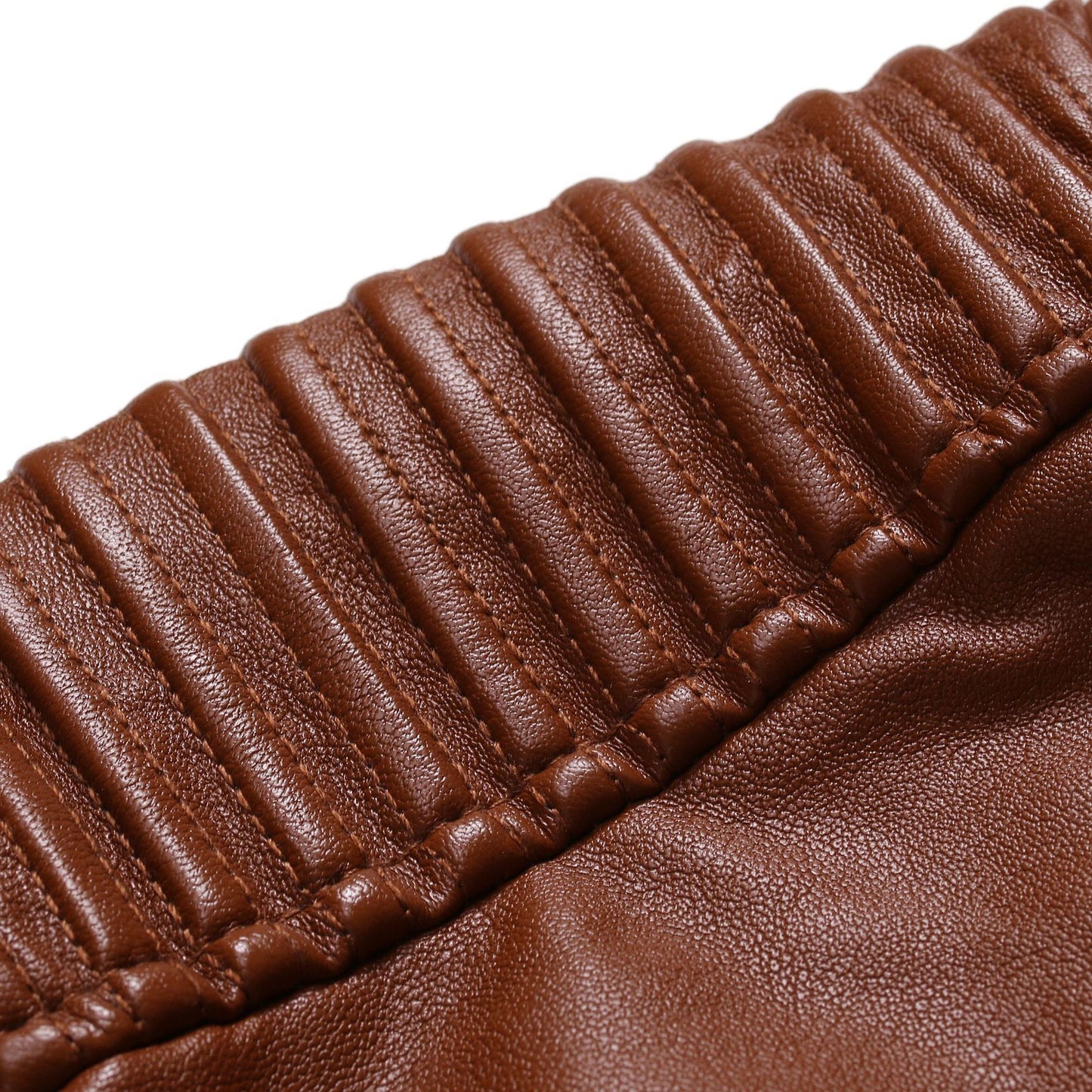 Men's biker jacket made of high-quality leather with zippered pockets Skorter