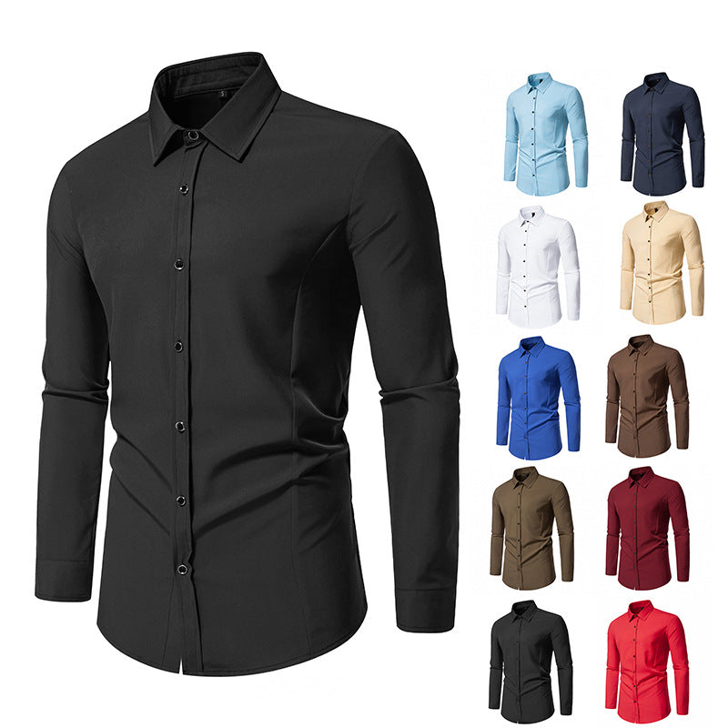 Men's fashionable long-sleeve shirt with elegant cut Skorter