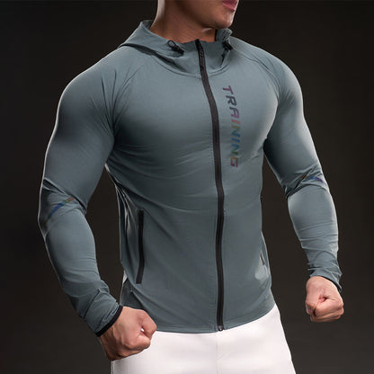 Men's Breathable Training Jacket with Lightweight Material and Practical Pockets Skorter