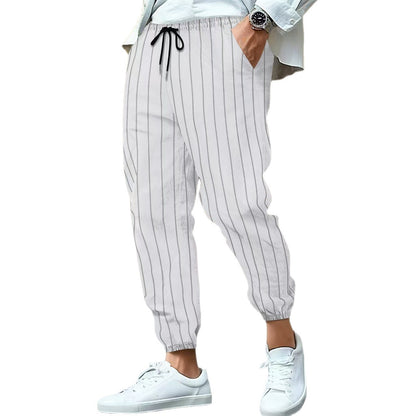 Men's stylish leisure pants with elegant striped pattern Skorter