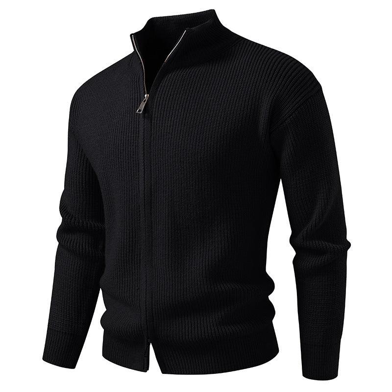 Men's cardigan with stand-up collar and zipper Skorter