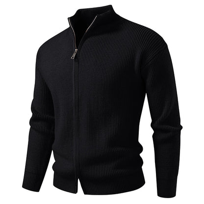 Men's cardigan with stand-up collar and zipper Skorter