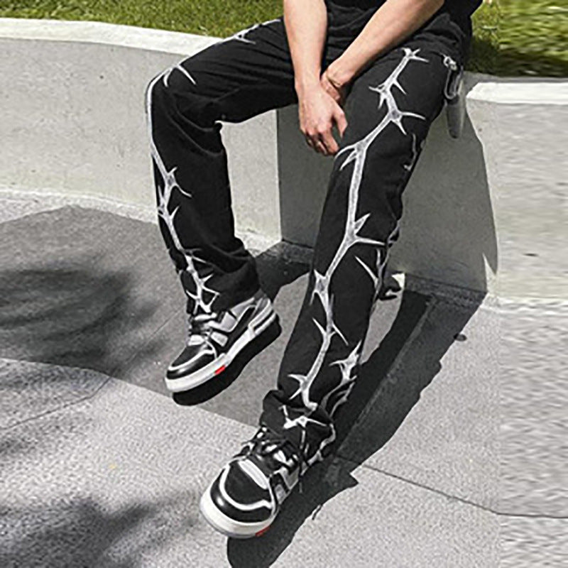 Men's stylish cargo pants with creative graphic details Skorter