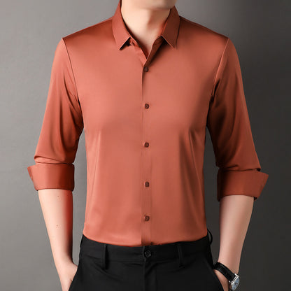 Men's elegant short sleeve shirt with fine shine Skorter
