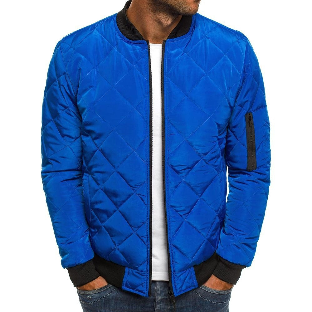 Men's quilted jacket with a high collar and side zip pockets Skorter