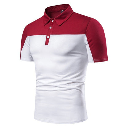 Men's Sporty Polo Shirt with Creative Graphic Design and Distinctive Cut Skorter
