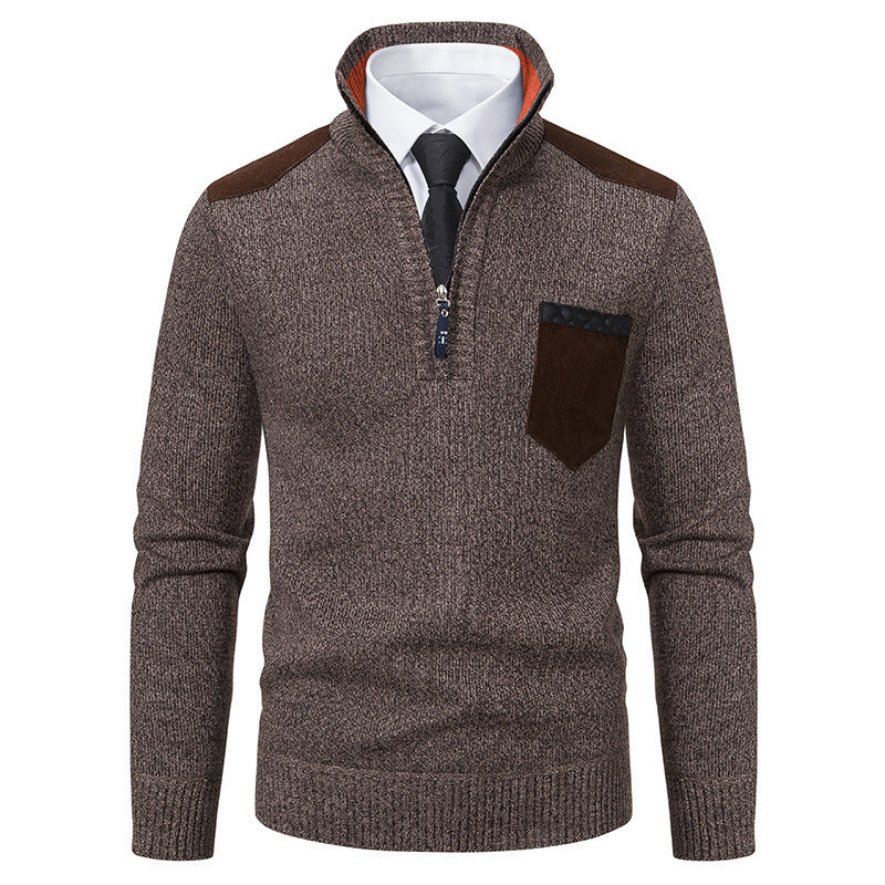 Men's stylish sweater with high collar and zipper Skorter