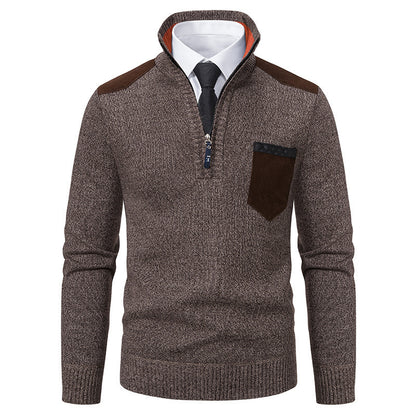 Men's stylish sweater with high collar and zipper Skorter