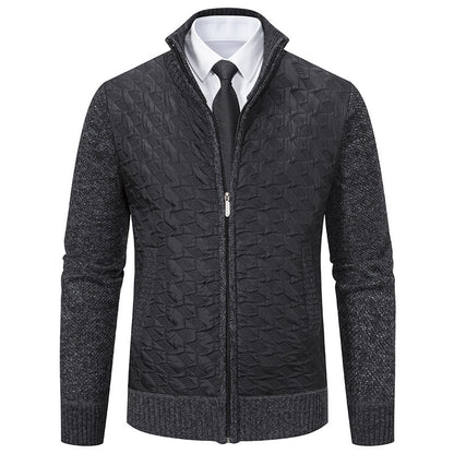 Men's stylish padded jacket with textured outer material and high collar Skorter