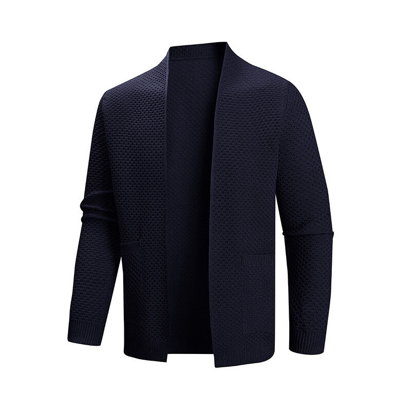Men's cardigan with textured design and practical pockets Skorter