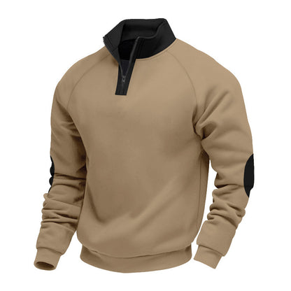 Men's sweatshirt with half zipper and contrasting sleeves Skorter
