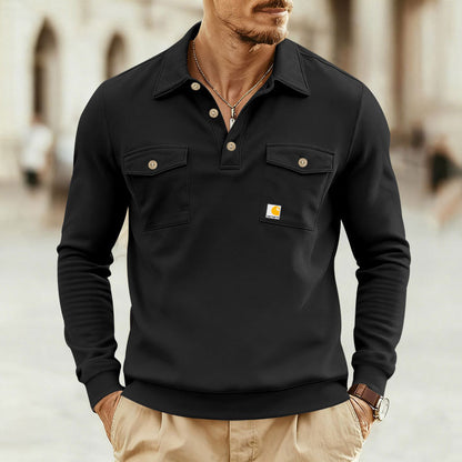 Men's polo shirt with casual collar and practical breast pockets Skorter
