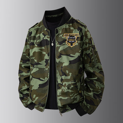 Men's Camouflage Bomber Jacket Skorter
