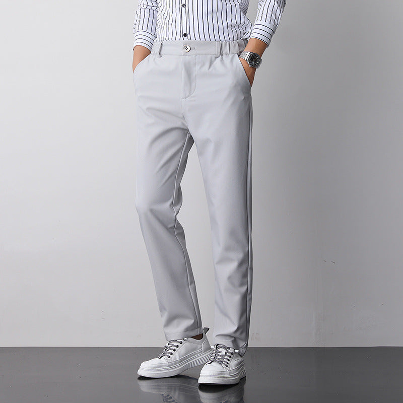 Men's Comfortable Chino Pants with Elastic Waistband Skorter