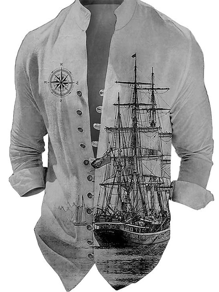 Men's vest with nostalgic maritime ship design Skorter