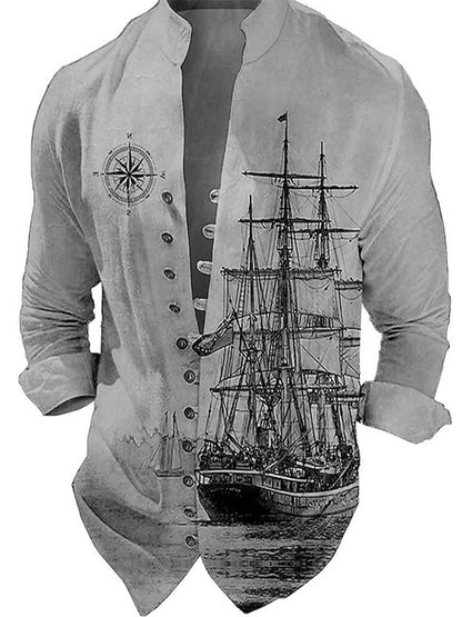 Men's vest with nostalgic maritime ship design Skorter