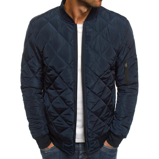 Men's quilted jacket with a high collar and side zip pockets Skorter