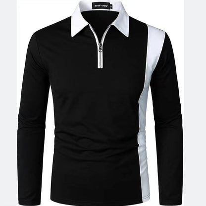 Men's sporty long-sleeve shirt with modern zipper and stylish color contrast Skorter
