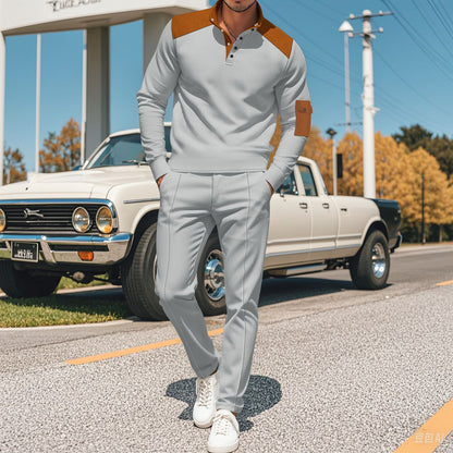 Men's Sporty Zip Set with Fashionable Accents and Structured Processing Skorter