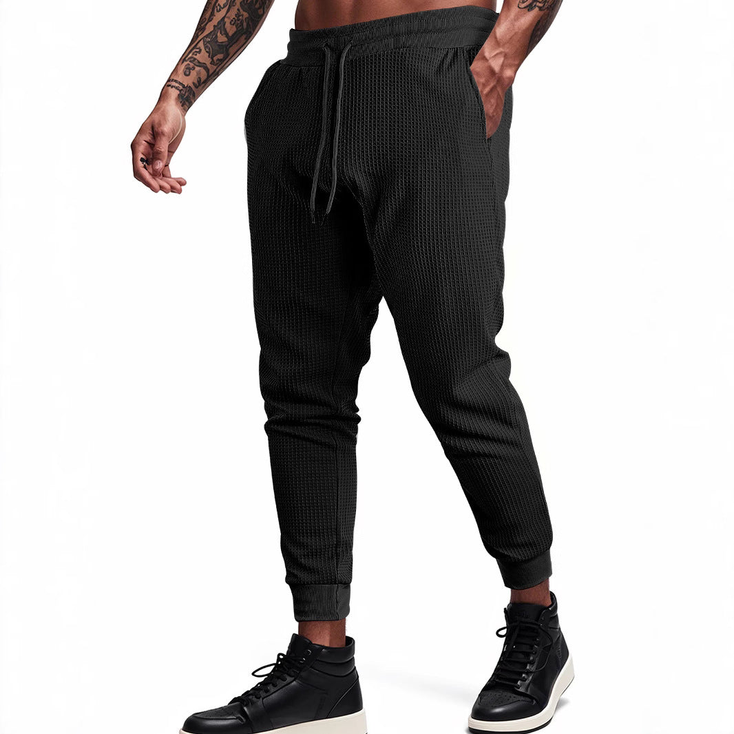 Men's Sporty Waffle Structure Jogging Pants Skorter