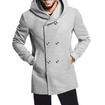 Men's Stylish Double-Breasted Jacket with Hood Skorter