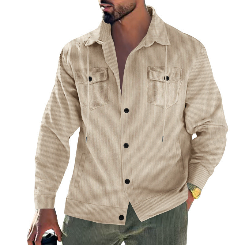 Men's waffle texture shirt with practical breast pockets and trendy cut Skorter