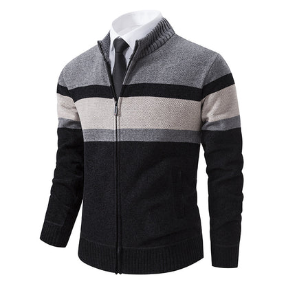 Men's cardigan with textured design and high-collar Skorter