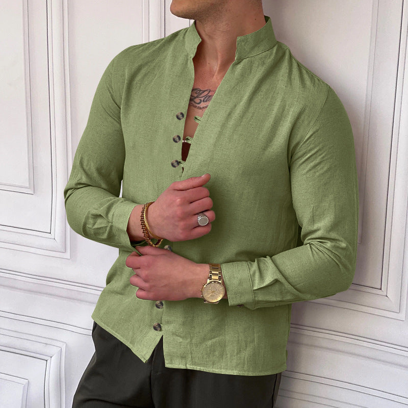 Men's long-sleeve shirt with modern button details and timeless design Skorter