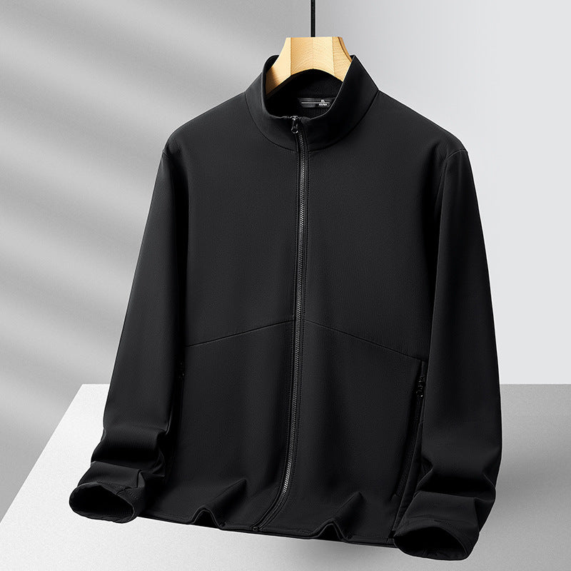 Men's Breathable Outdoor Jacket with High Collar and Practical Pockets Skorter