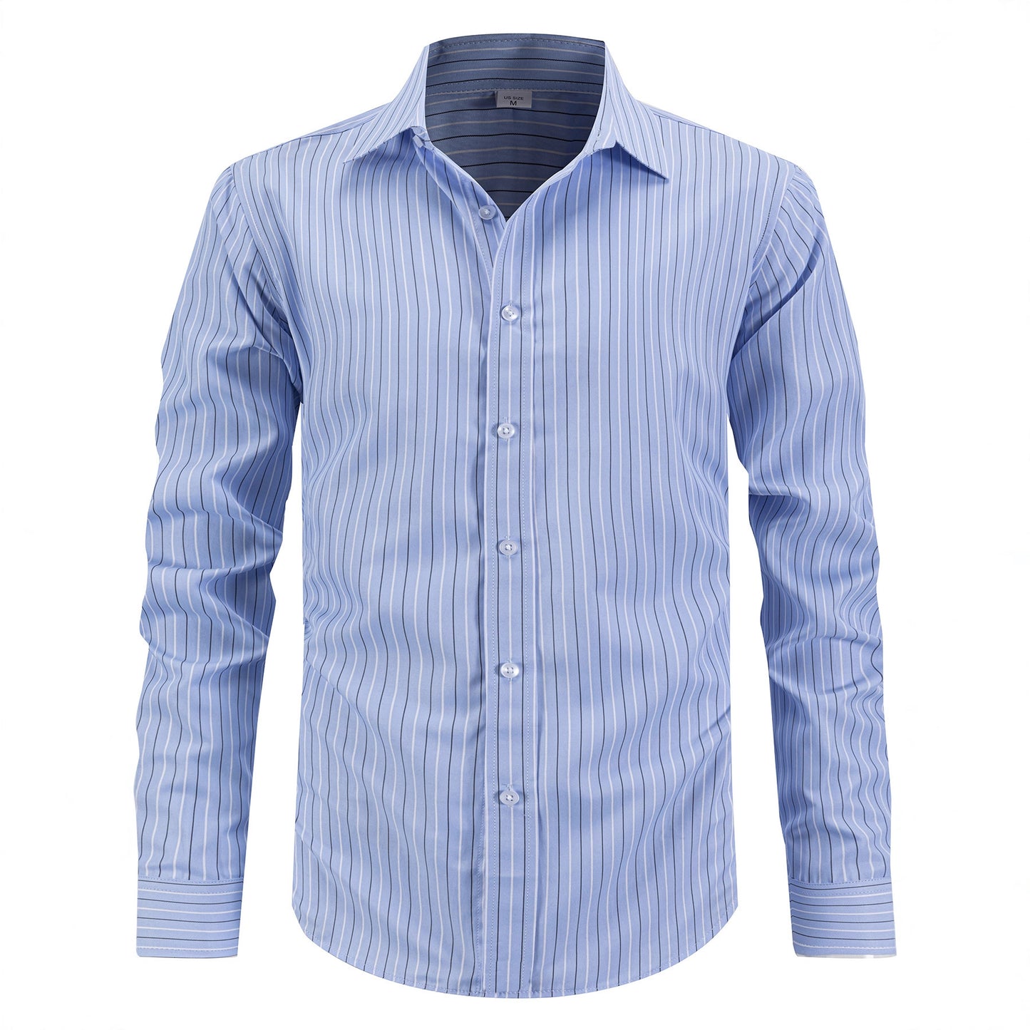Men's stylish long-sleeved shirt with fine striped pattern and comfortable fit Skorter