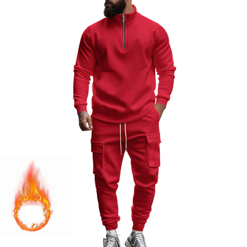 Men's sporty tracksuit with higher collar and practical pockets Skorter