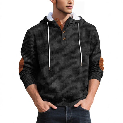 Men's stylish hoodie with textured material and fashionable accents Skorter