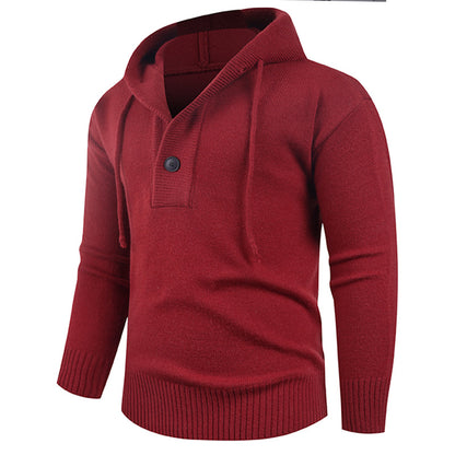 Men's stylish hooded sweatshirt with button detail Skorter