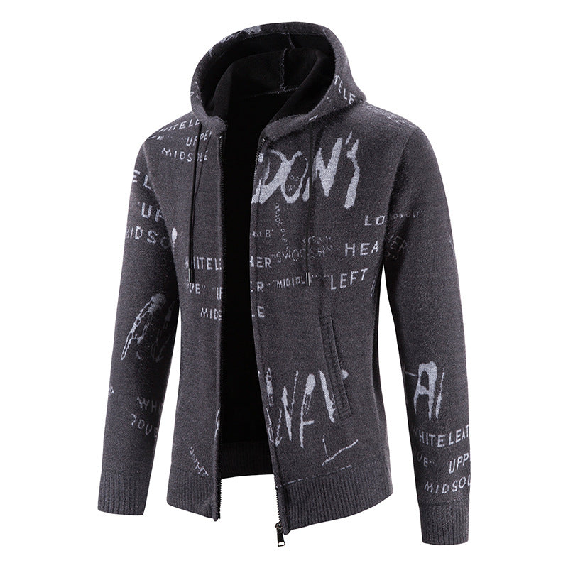 Men's stylish hoodie jacket with creative print Skorter