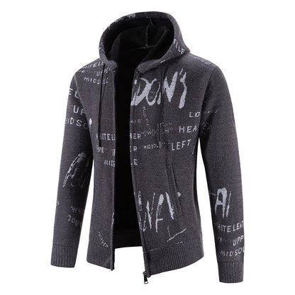 Men's stylish hoodie jacket with creative print Skorter