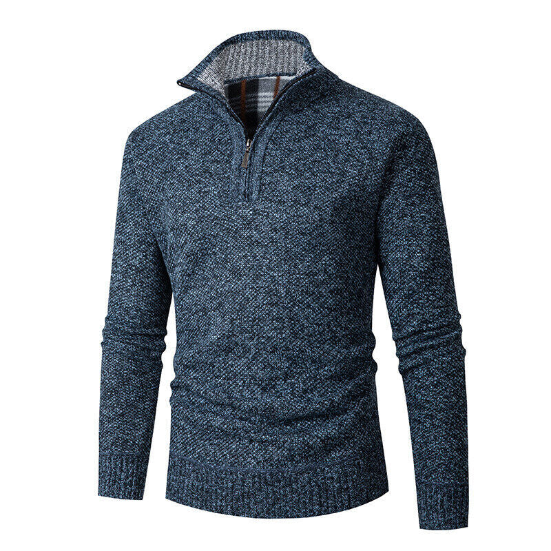 Men's sweater with high collar and practical zipper Skorter