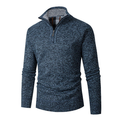 Men's sweater with high collar and practical zipper Skorter